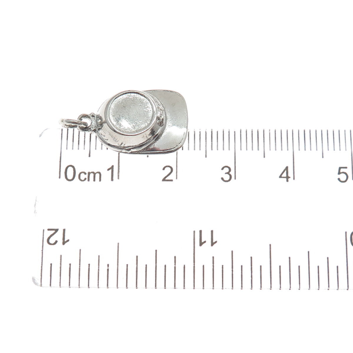 KINNEY 925 Sterling Silver Antique Art Deco Hat Minimalist Charm Pendant