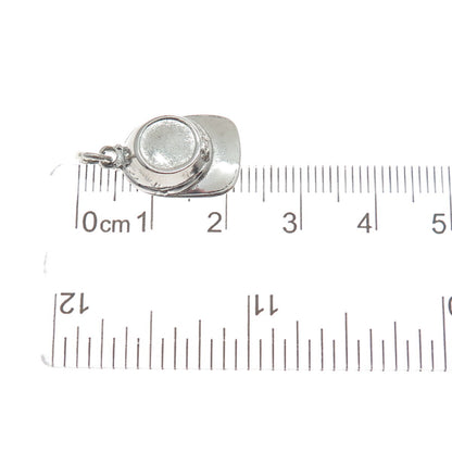 KINNEY 925 Sterling Silver Antique Art Deco Hat Minimalist Charm Pendant
