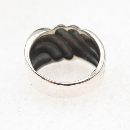 Chapal Zenray 925 Sterling Silver Vintage Modernist Oxidized Ring Size 7.5