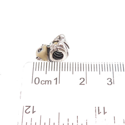 Pandora 925 Sterling Silver Enamel Sweet Panda Slide Bead Charm