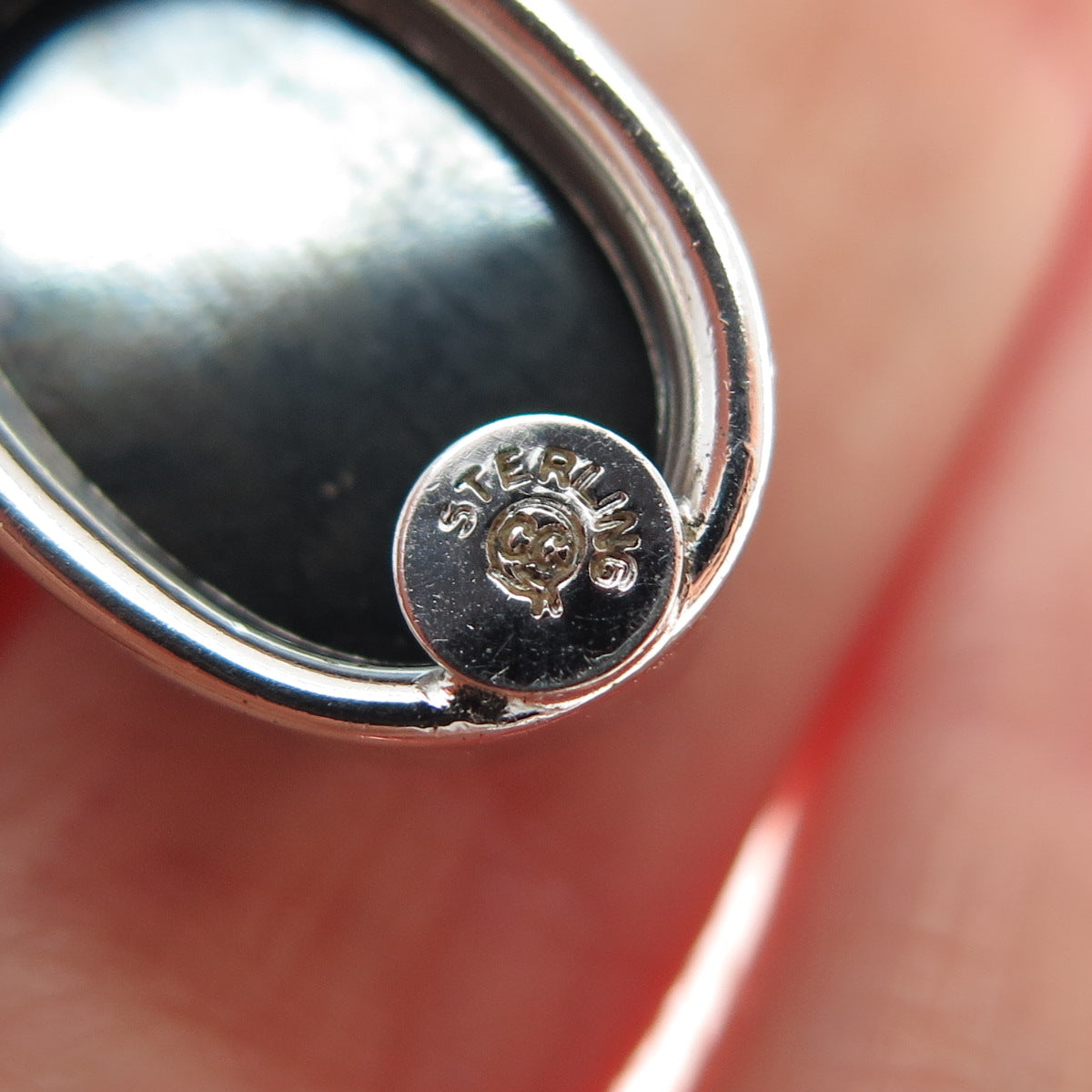 CURTIS CREATIONS 925 Sterling Silver Antique Real Hematite Centerpiece Pendant