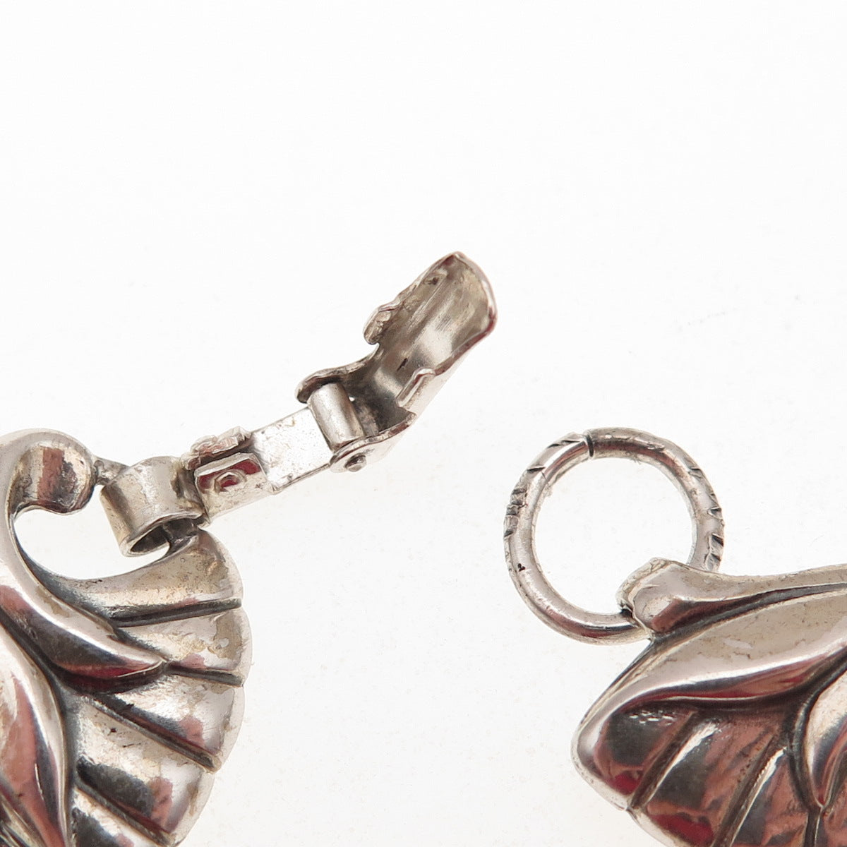 925 Sterling Silver Antique Art Deco Floral Oxidized Bracelet 7"