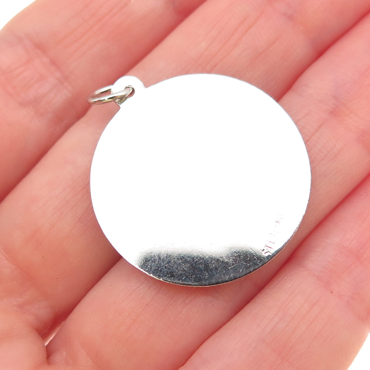 925 Sterling Silver Vintage Rhinestone Grand Mother Flower Charm Pendant