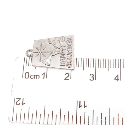 925 Sterling Silver Vintage Happy Occasion Charm Pendant