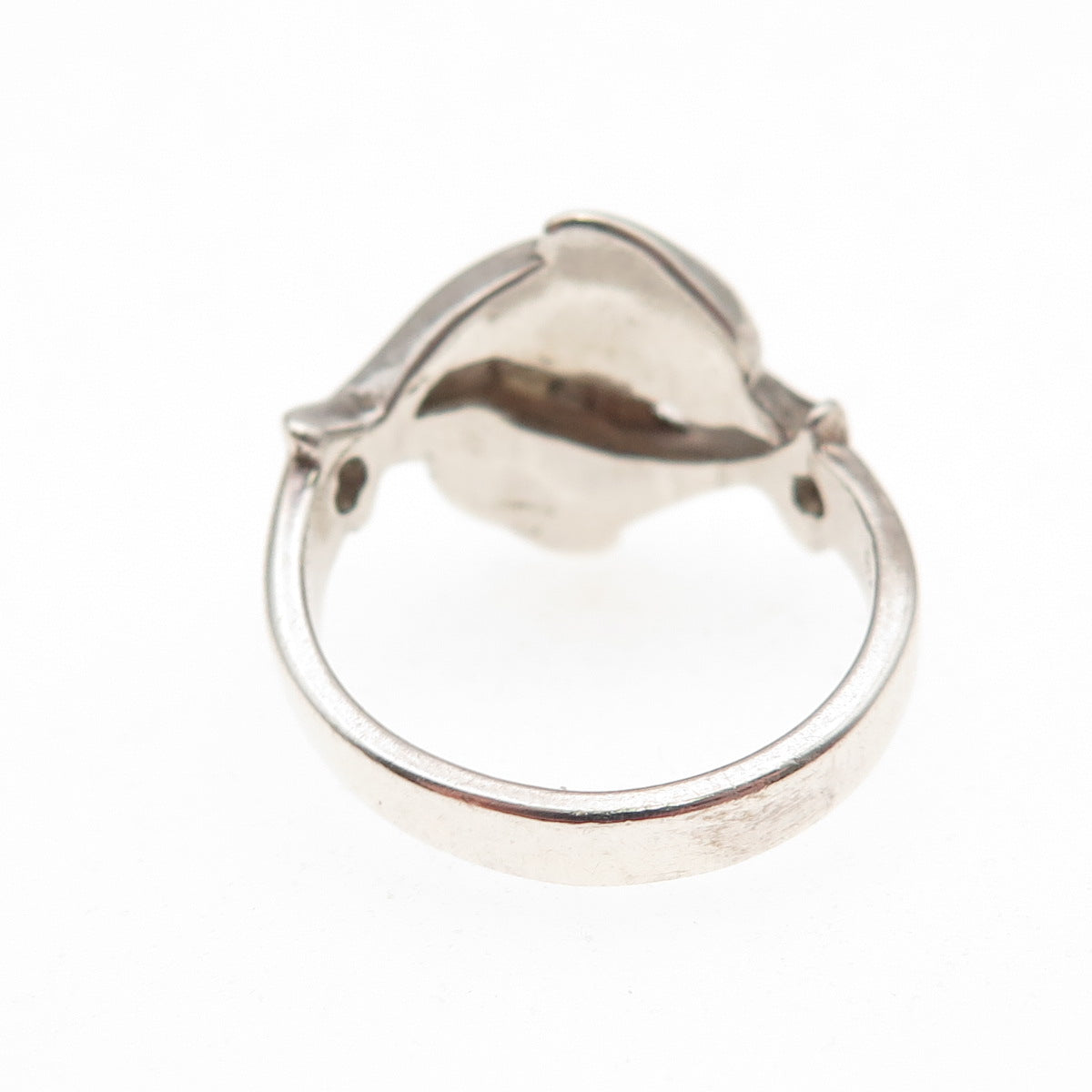 925 Sterling Silver Vintage Dolphin Couple Oxidized Ring Size 5