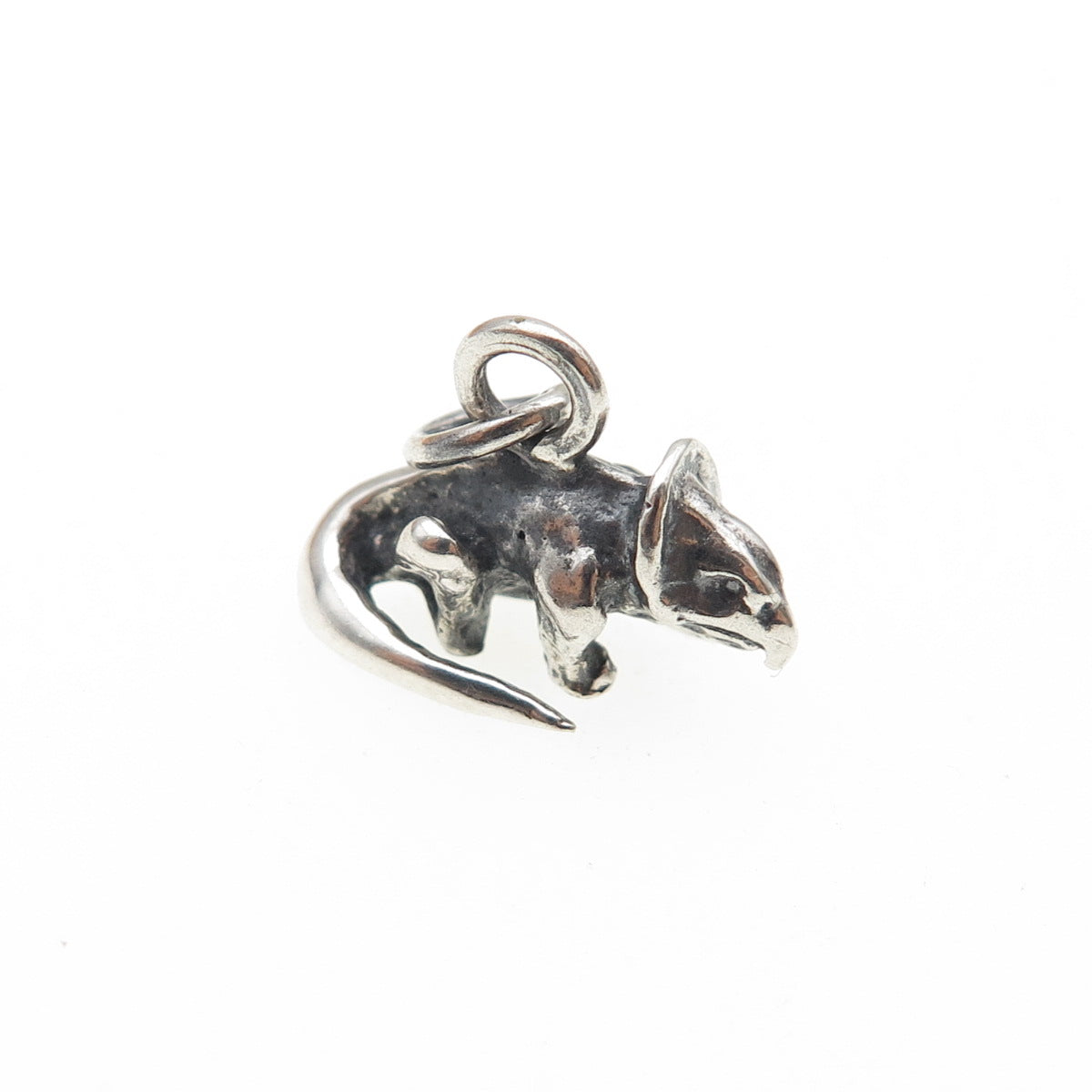 925 Sterling Silver Vintage Dinosaur Oxidized Mini 3D Charm Pendant