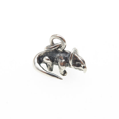 925 Sterling Silver Vintage Dinosaur Oxidized Mini 3D Charm Pendant