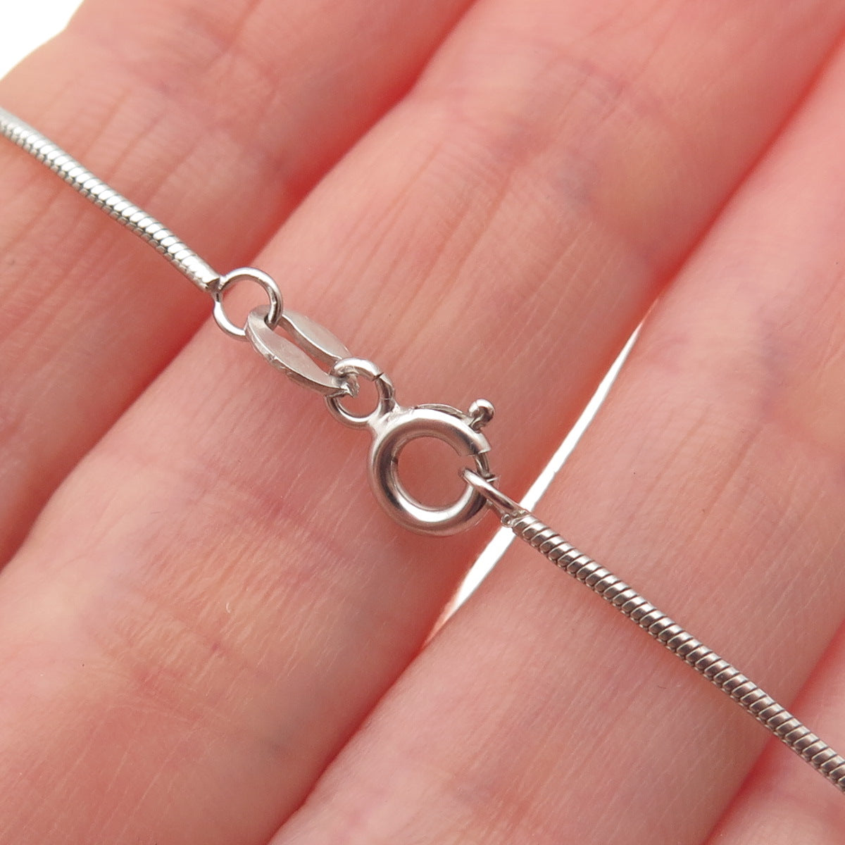 925 Sterling Silver Italy Round-Cut C Z Cross Snake Chain Necklace 18"