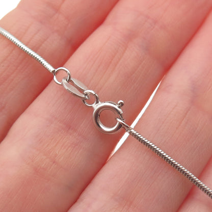 925 Sterling Silver Italy Round-Cut C Z Cross Snake Chain Necklace 18"