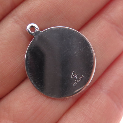 SPENCER 925 Sterling Silver Vintage Confirmation Cross Charm Pendant