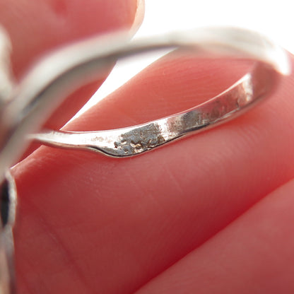 925 Sterling Silver Vintage Frog Good Luck Oxidized Ring Size 6.75