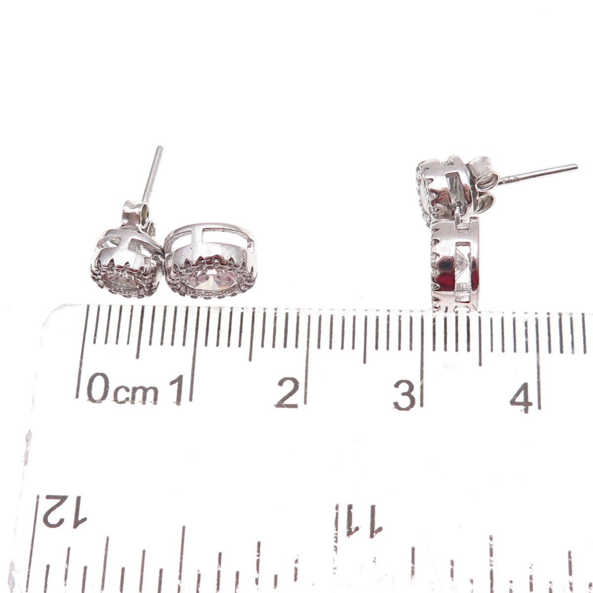 925 Sterling Silver Round-Cut C Z Drop Earrings