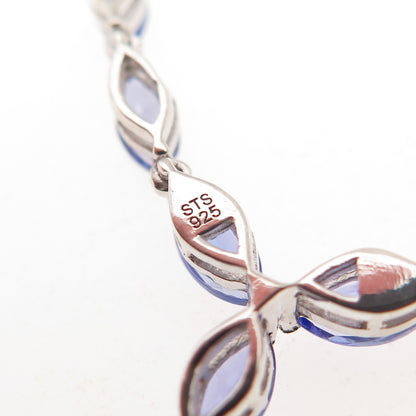 Chuck Clemency 925 Sterling Silver Real Tanzanite Singapore Chain Necklace 18"