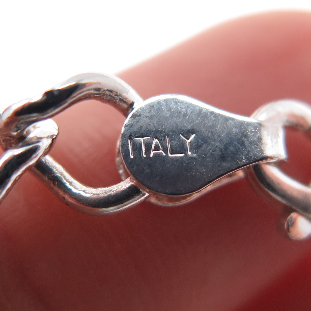 925 Sterling Silver Vintage Italy Curb Link Bracelet 7.75"