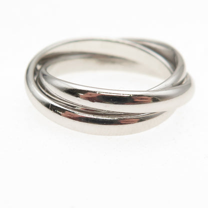 Mark Wasserman Samara Sterling Silver Vintage Interlocked Trinity Ring Size 9