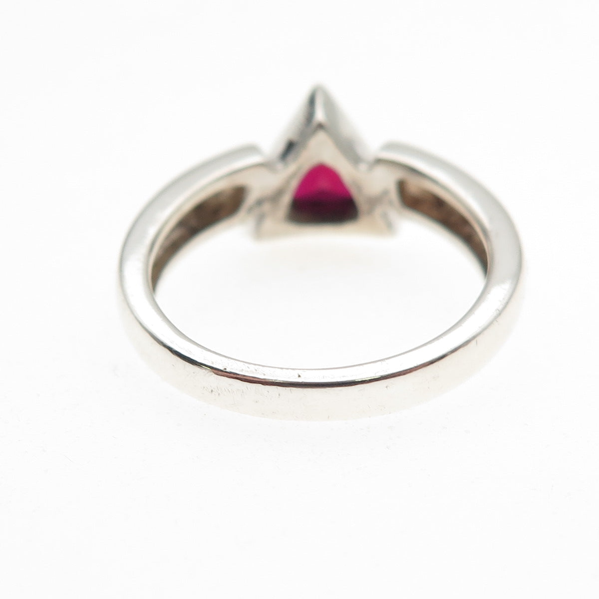 Folli Follie 925 Sterling Silver Vintage Real Triangle-Cut Garnet Ring Size 6.25