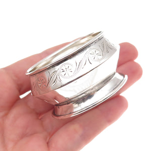 800 Silver Antique Art Deco Germany Engraved Floral Salt Cellar