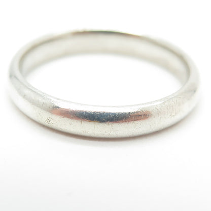925 Sterling Silver Vintage Classic Wedding Band Ring Size 11.25