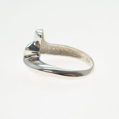 CLYDE DUNEIER CID 925 Sterling Silver Vintage Modernist Ring Size 6.25