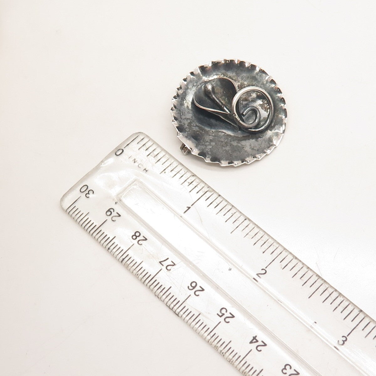 925 Sterling Silver Vintage Lily Floral Pin Brooch