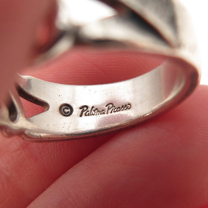 Tiffany & Co. Paloma Picasso Sterling Silver Vintage Loving Heart Ring Size 6.75
