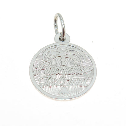 REMBRANDT RJL 925 Sterling Silver Vintage Paradise Island Round Charm Pendant