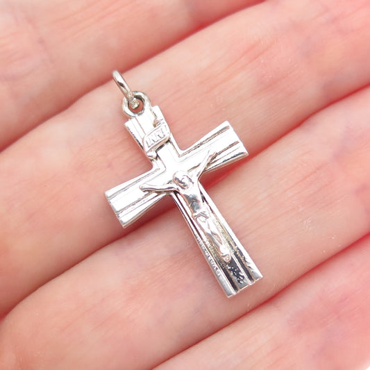 AVANTI 925 Sterling Silver Vintage Crucifix Cross Religious Charm Pendant