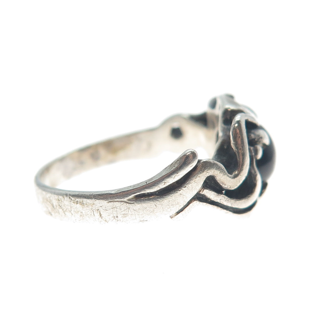 CARMELIO PATNIA Old Pawn 925 Sterling Vintage Real Black Onyx Ring Size 8.25