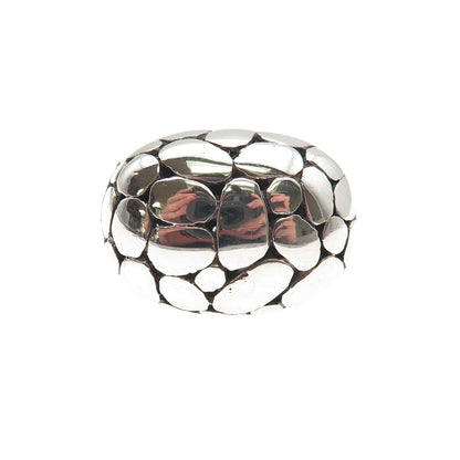 925 Sterling Silver Vintage Modernist Dotted Dome Ring Size 6
