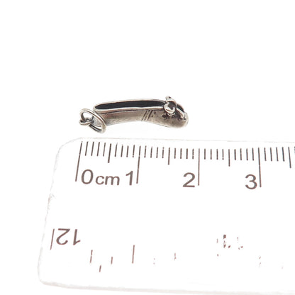 Sunwest 925 Sterling Silver Vintage Ballerina Shoe 3D Mini Charm Pendant