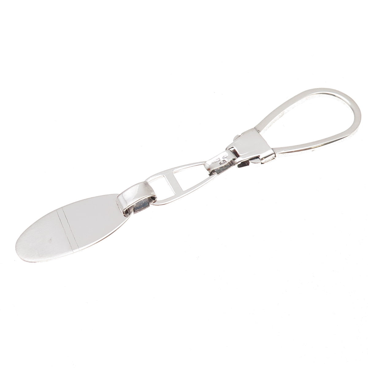 925 Sterling Silver Vintage Italy Oval Tag Key Chain Fob Holder