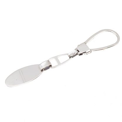 925 Sterling Silver Vintage Italy Oval Tag Key Chain Fob Holder