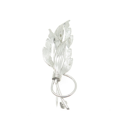 TRU-KAY 925 Sterling Silver Vintage Leaf Floral Pin Brooch