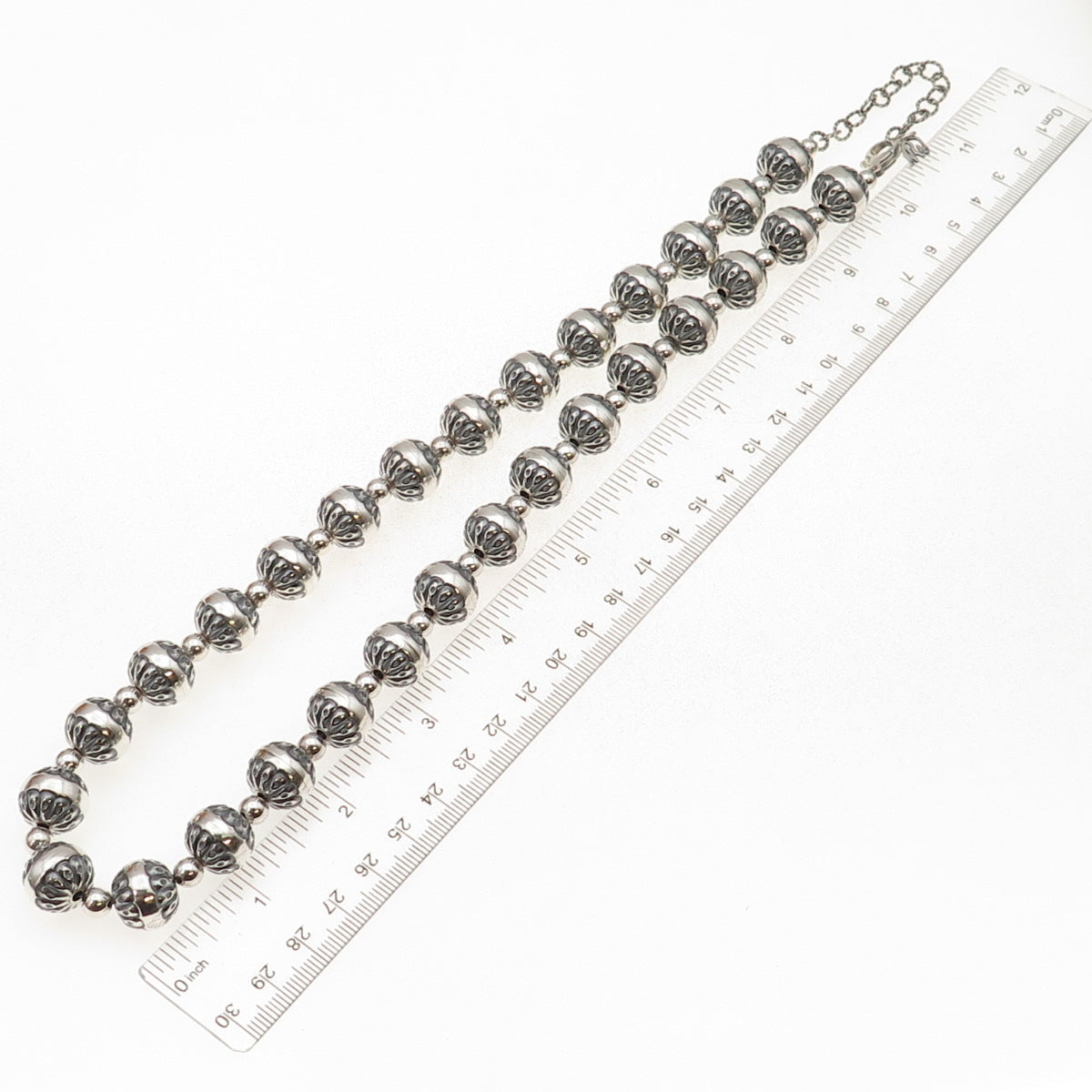 Carolyn Pollack AW Old Pawn 925 Sterling Vintage Navajo Pearls Necklace 22-24"