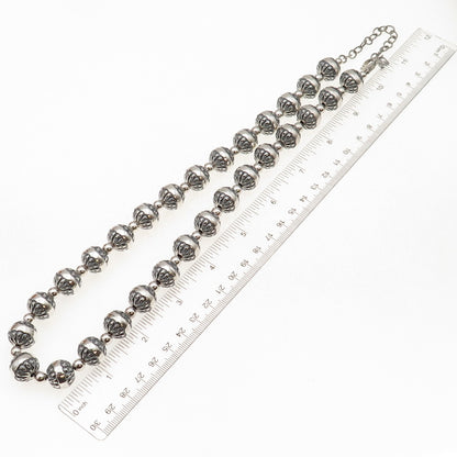 Carolyn Pollack AW Old Pawn 925 Sterling Vintage Navajo Pearls Necklace 22-24"