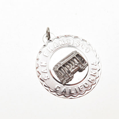 Sasco 925 Sterling Silver Vintage San Francisco Cable Car Charm Pendant