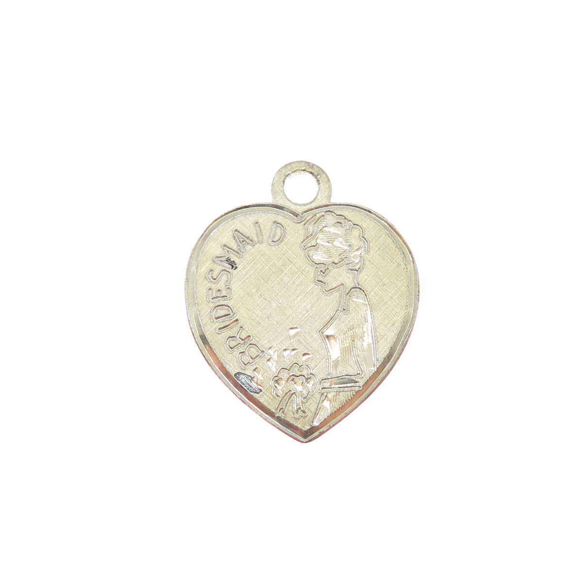CREED 925 Sterling Silver Vintage Engraved Bridesmaid Heart Charm Pendant