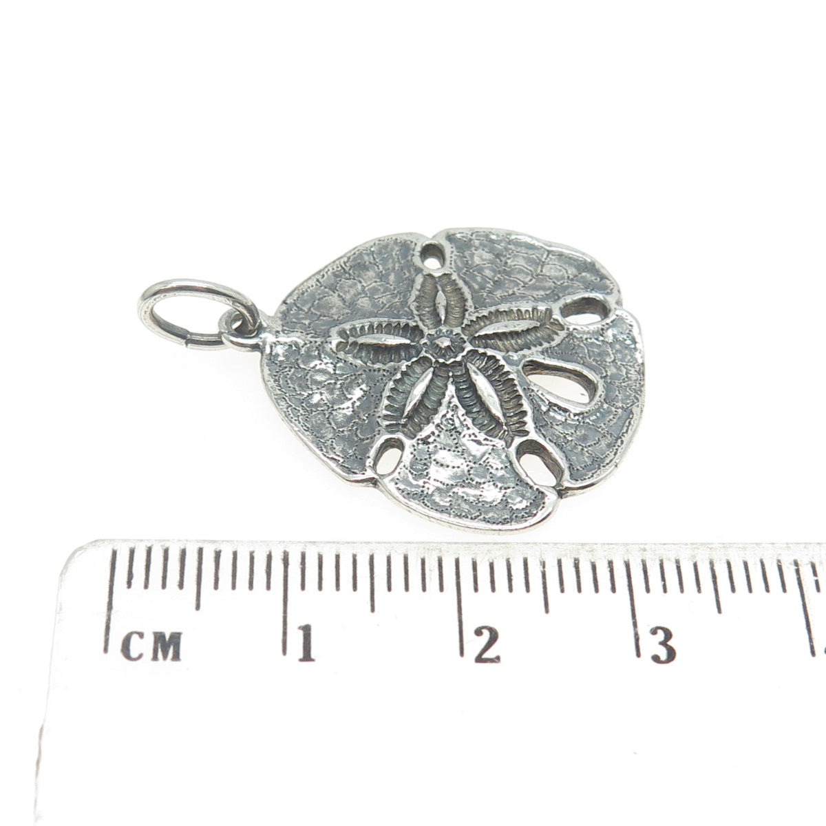 GOLD CREATION 925 Sterling Silver Vintage Sand Dollar Charm Pendant