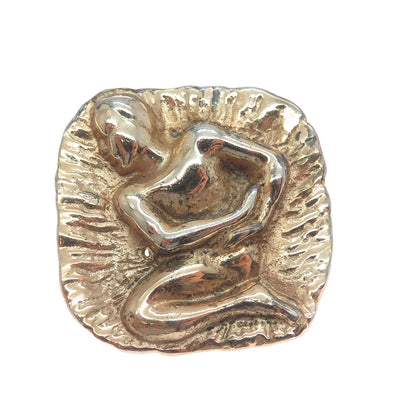 925 Sterling Silver Gold Plated Vintage Historical Ethnic Figure Pin Brooch