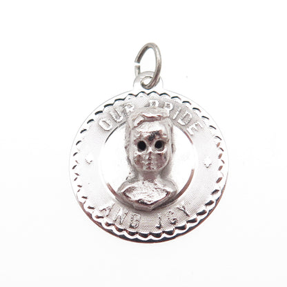 925 Sterling Silver Vintage Our Pride & Joy Boy Charm Pendant