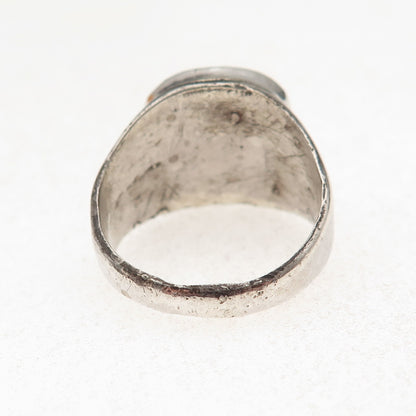 Old Pawn 925 Sterling Silver Vintage Southwestern Turquoise Tribal Ring Size 10