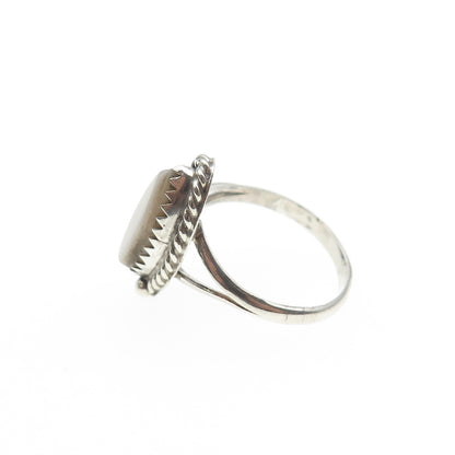 Old Pawn 925 Sterling Silver Vintage Southwestern MOP Feather Ring Size 5.25