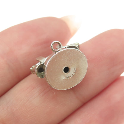 925 Sterling Silver Antique Art Deco "I Love You" Rotary Telephone Pendant