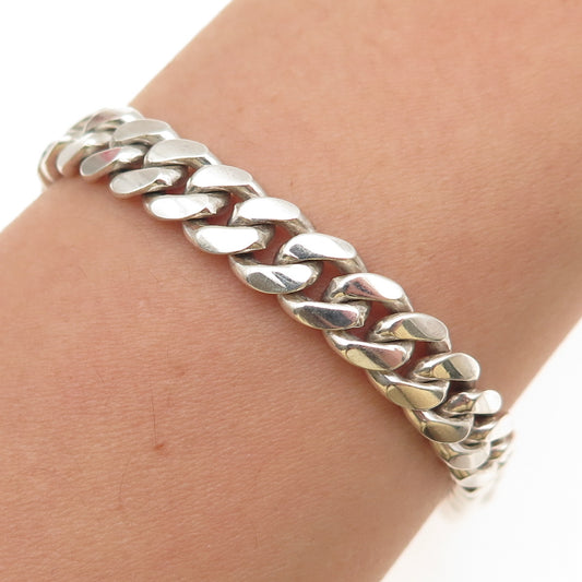 Karizia Spa KA-1772 925 Sterling Silver Vintage Italy Cuban Link Bracelet 8.75"