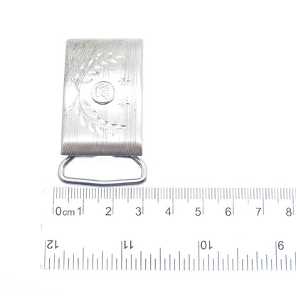 925 Sterling Silver Antique Diamond-Cut Westinghouse 25 Years Award Belt Buckle