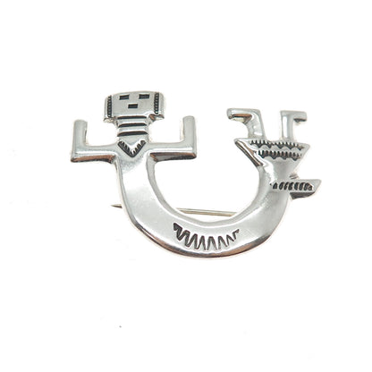 Felix Joe Navajo Old Pawn Sterling Silver Vintage Kachina Doll Tribal Pin Brooch