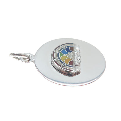 WELLS 925 Sterling Silver Vintage Enamel Masonic Youth Group Charm Pendant