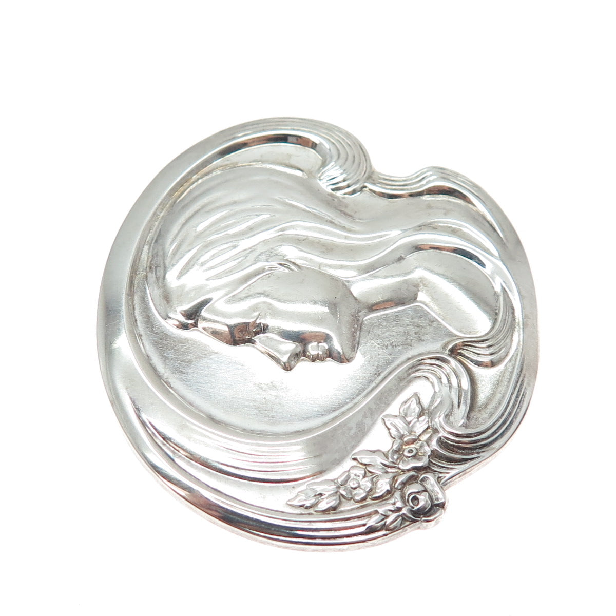 LUNT 925 Sterling Silver Vintage 1973 Mother's Day Oxidized Pin Brooch / Pendant