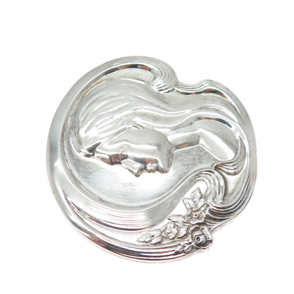 LUNT 925 Sterling Silver Vintage 1973 Mother's Day Oxidized Pin Brooch / Pendant