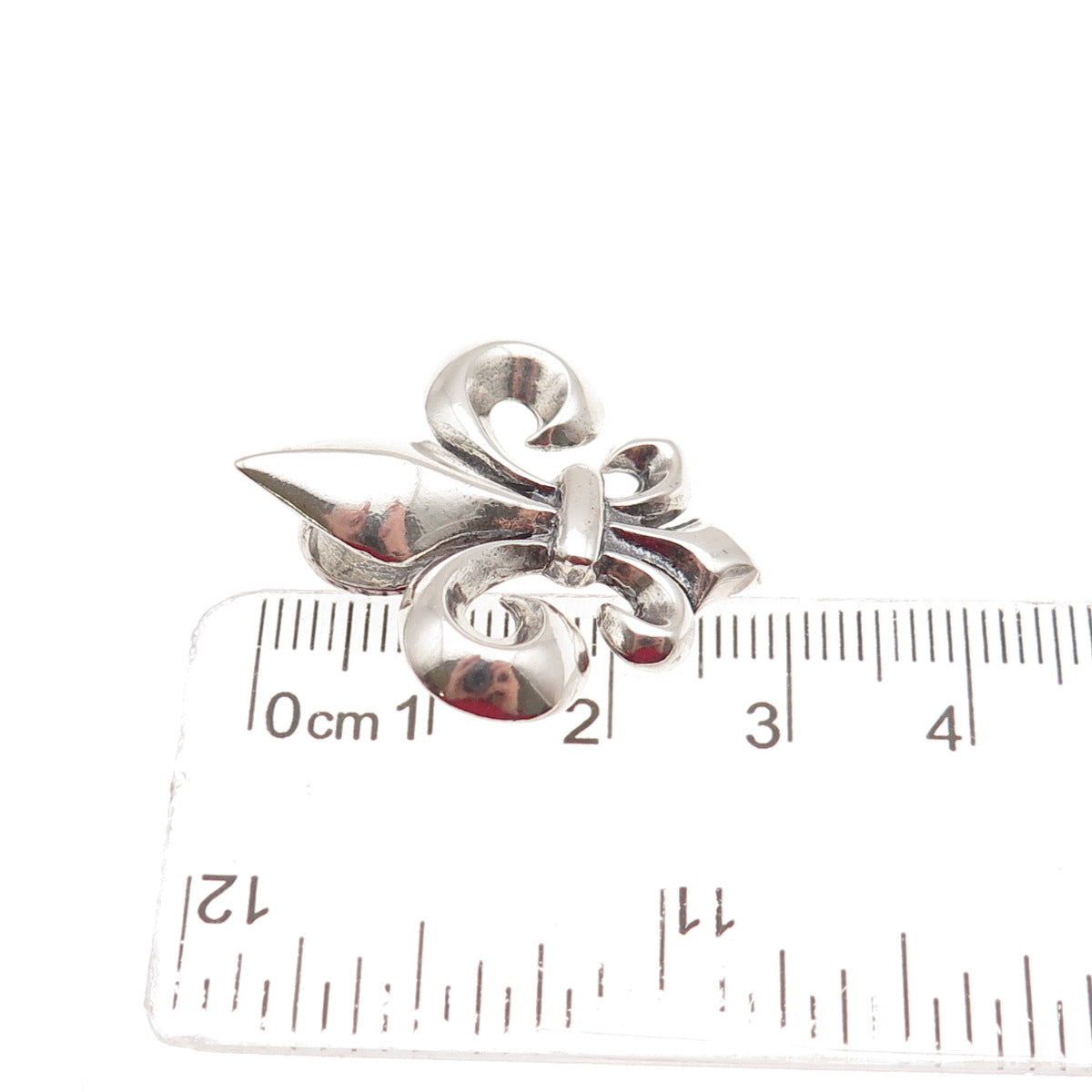 925 Sterling Silver Vintage Fleur de Lis Slide Pendant